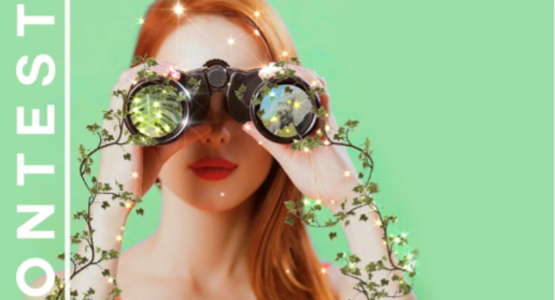ragazza con binocolo