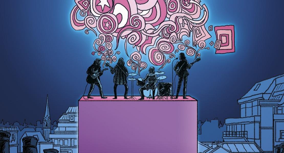 una band che suona su un palco